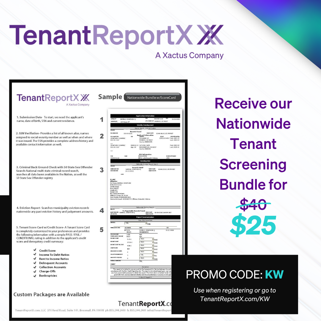 Tenant ReportX Discount for KW