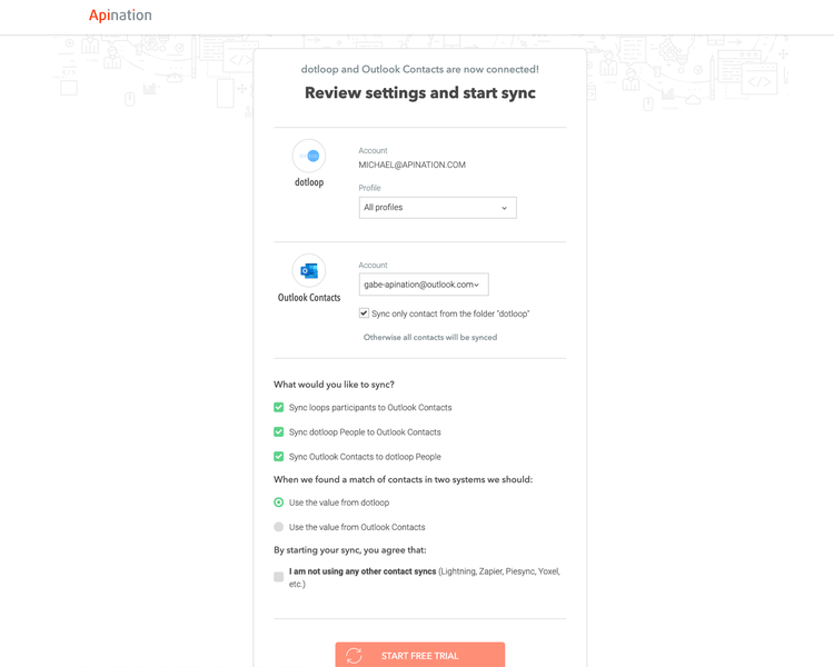 Dotloop and Outlook Contacts Sync