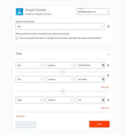 Google Contacts and KW Command