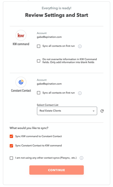 Constant Contact and KW Command