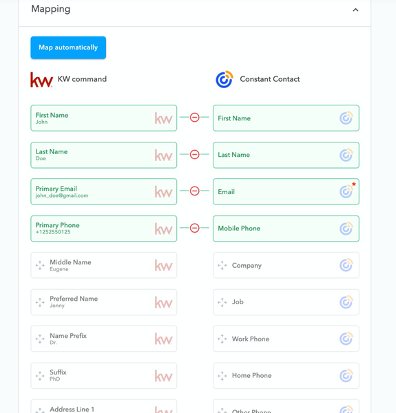 Constant Contact and KW Command