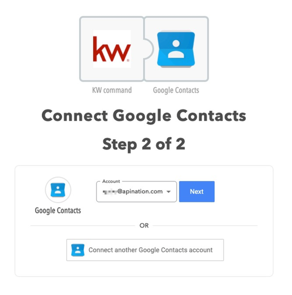 Google Contacts and KW Command