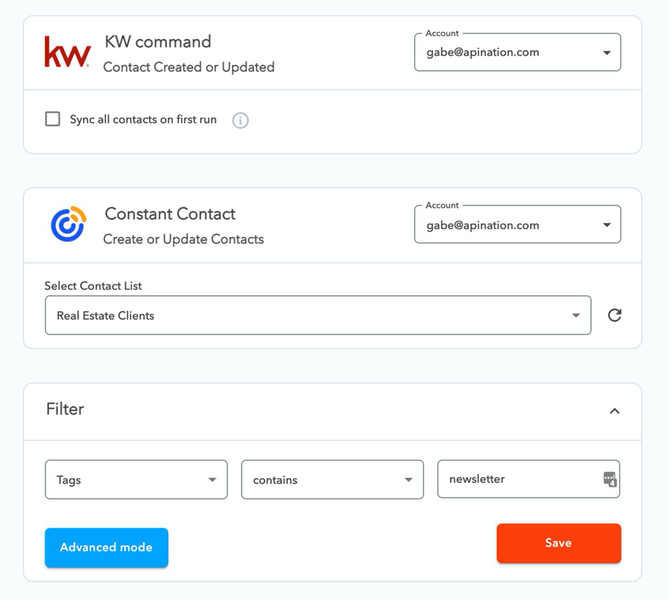 Constant Contact and KW Command